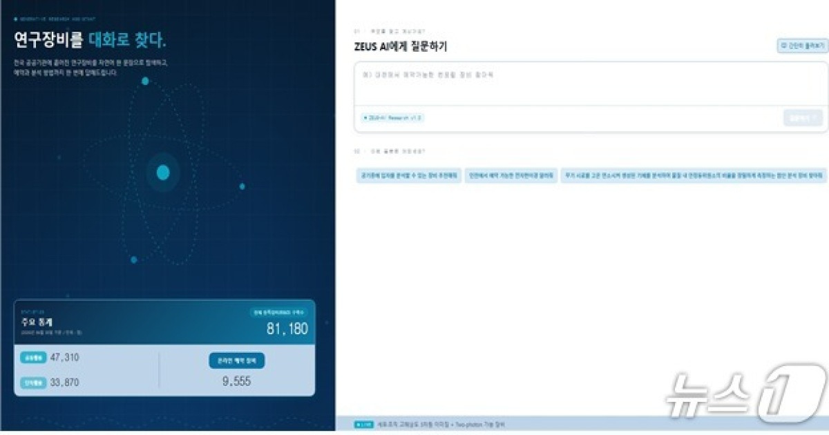 장비명 몰라도 연구목적만으로 추천…'제우스AI 검색' 시범운영