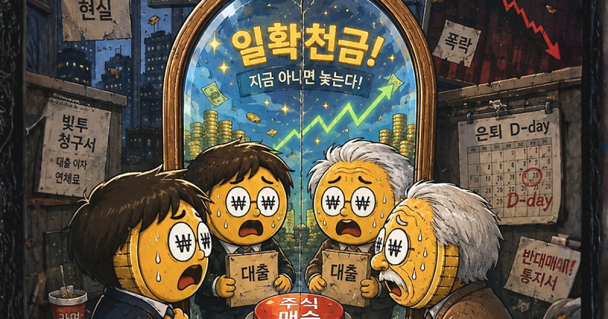 [AI 코인패밀리 만평] 청춘도 노년도 빚투
