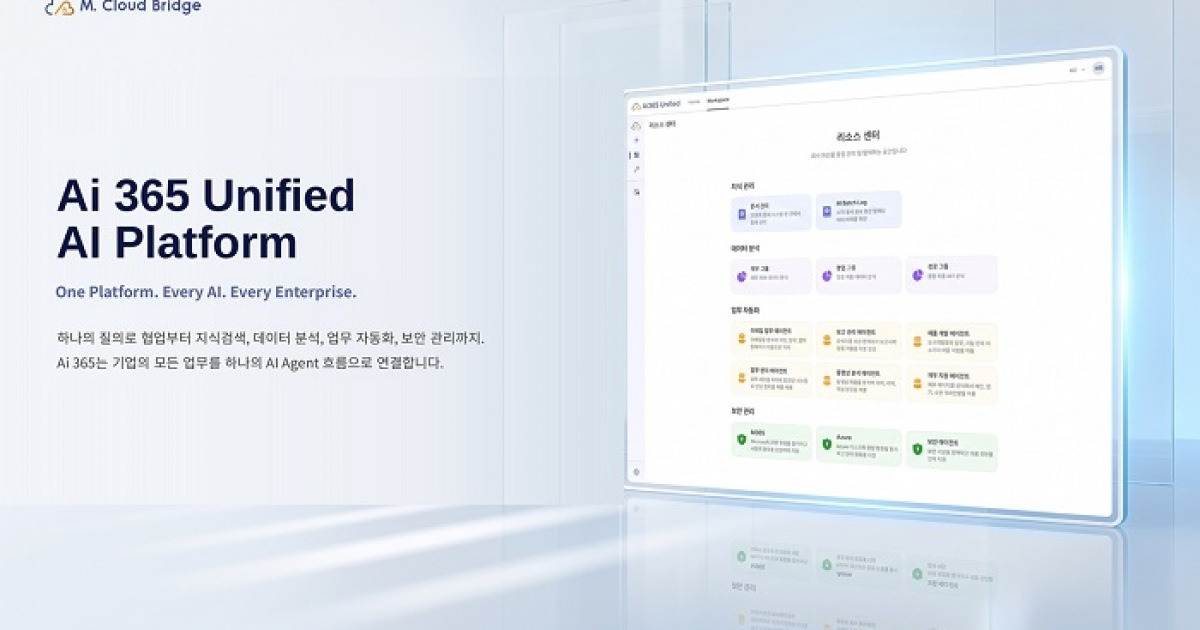 엠클라우드브리지, ‘Ai 365 통합 AI 플랫폼(Unified AI Platform)’ 선보여