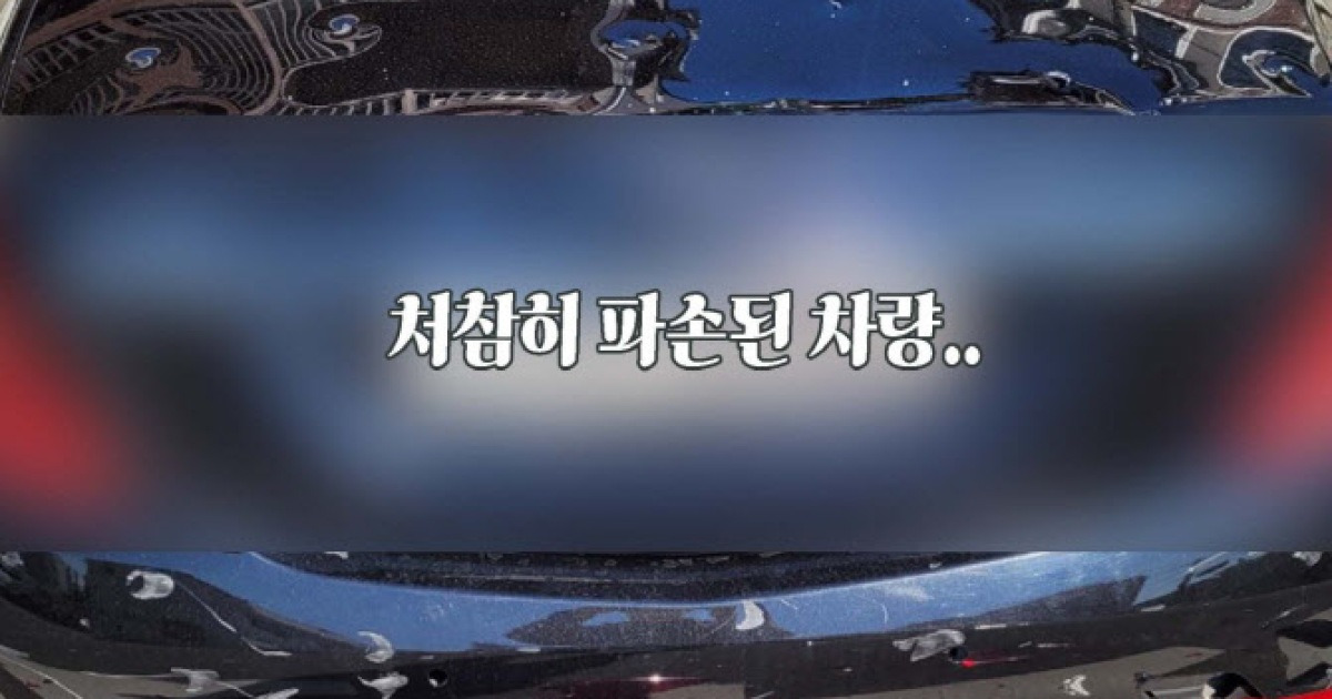 "누가 망치로 차를 내려쳐요!"...'불법주차했다 벌집된 벤츠' 전말