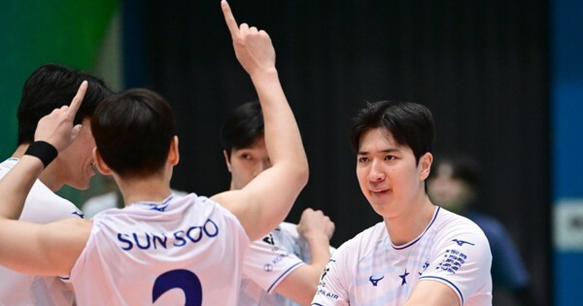 '서현일-임재영 44점' 대한항공, 삼성화재와의 풀 세트 접전 끝에 승리...'결승 진출'