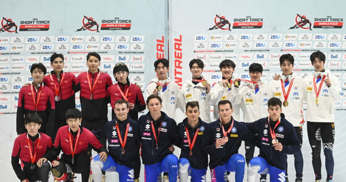 성남시청 이준서 등 남자 대표팀, ISU 1차 월드투어 계주 우승…김길리 여 1천500m 銀 추가