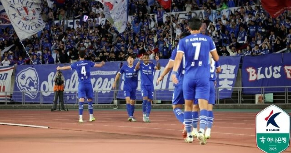 '극장골' 수원, 화성에 3-2 승리→인천과 승점 8점 차 유지...전남·부천 나란히 승리 (종합)
