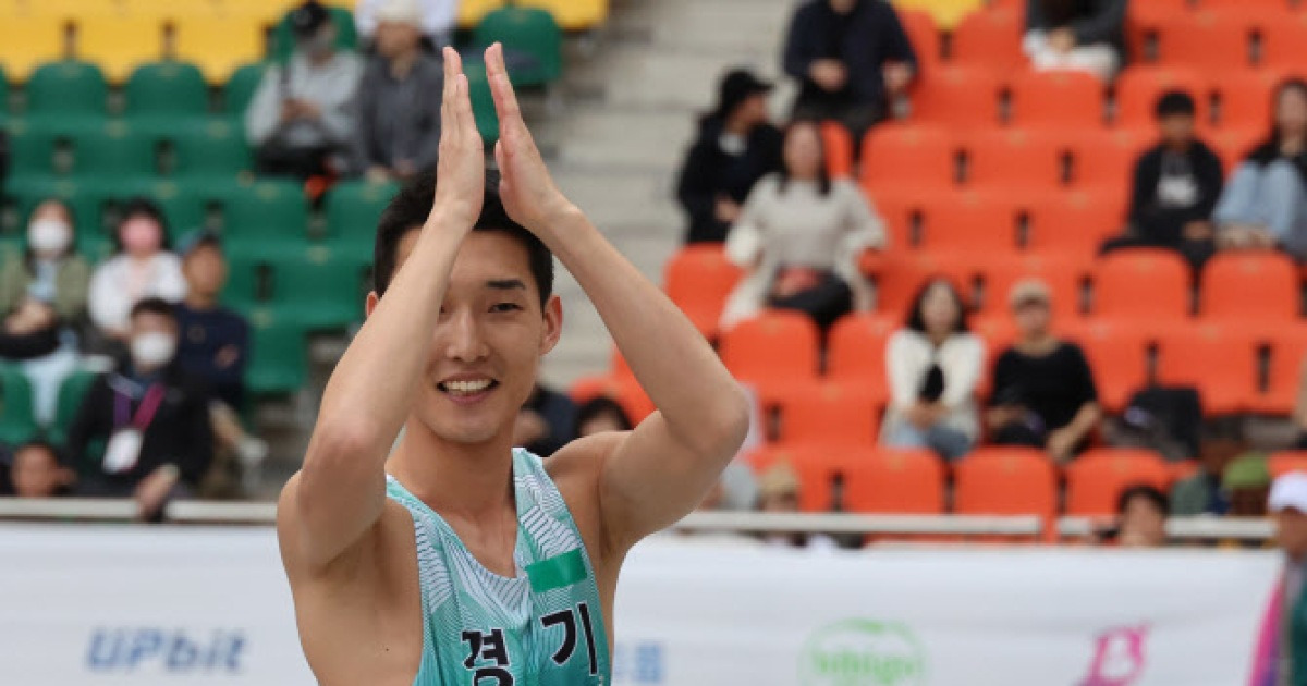 높이뛰기 우상혁, 전국체전서 2m 20으로 1위... ‘대회 10번째 金’