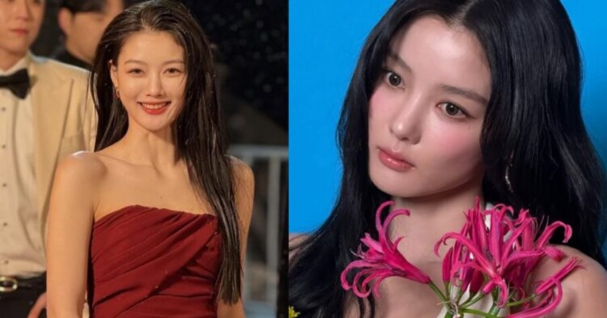 드레스를 입고 레드카펫을 걷는 배우 김유정