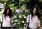  꽃 앞에 선 여신! 성수동 찾은 정려원, 수국 앞 수줍은 미소