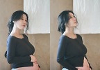 \'둘째 임신\' 나비, 이렇게 예뻤다고?…임부복 벗어던졌다, 만삭 D라인 \'눈길\' 