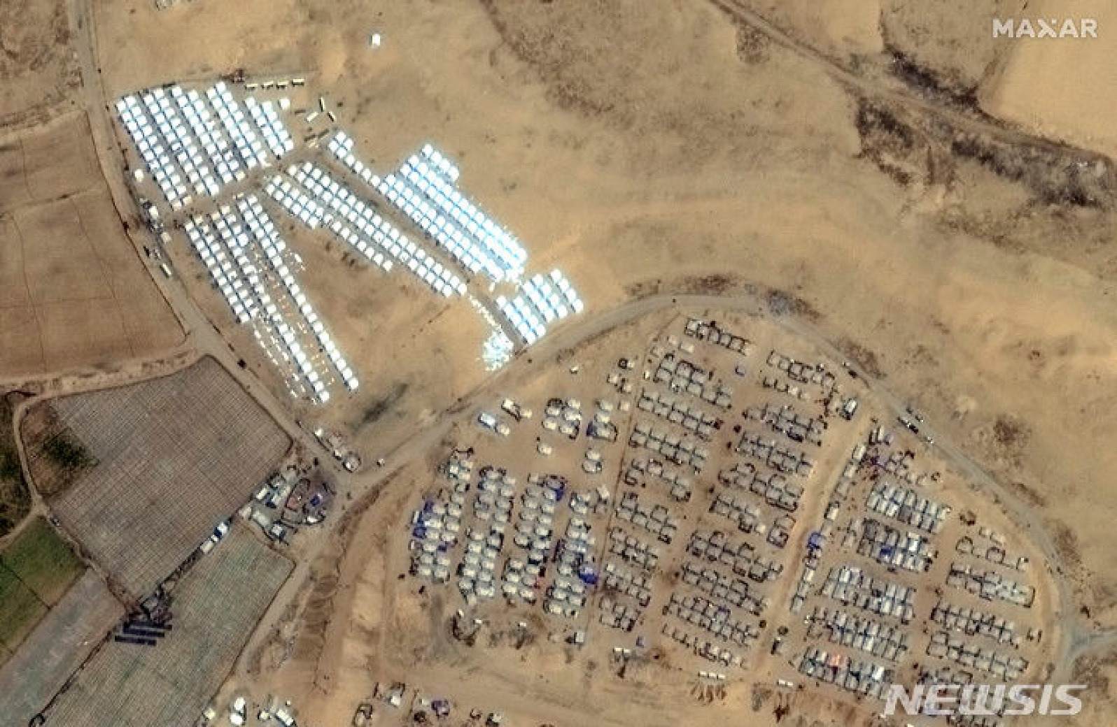 가자지구 라파 인근에 새롭게 형성된 텐트촌