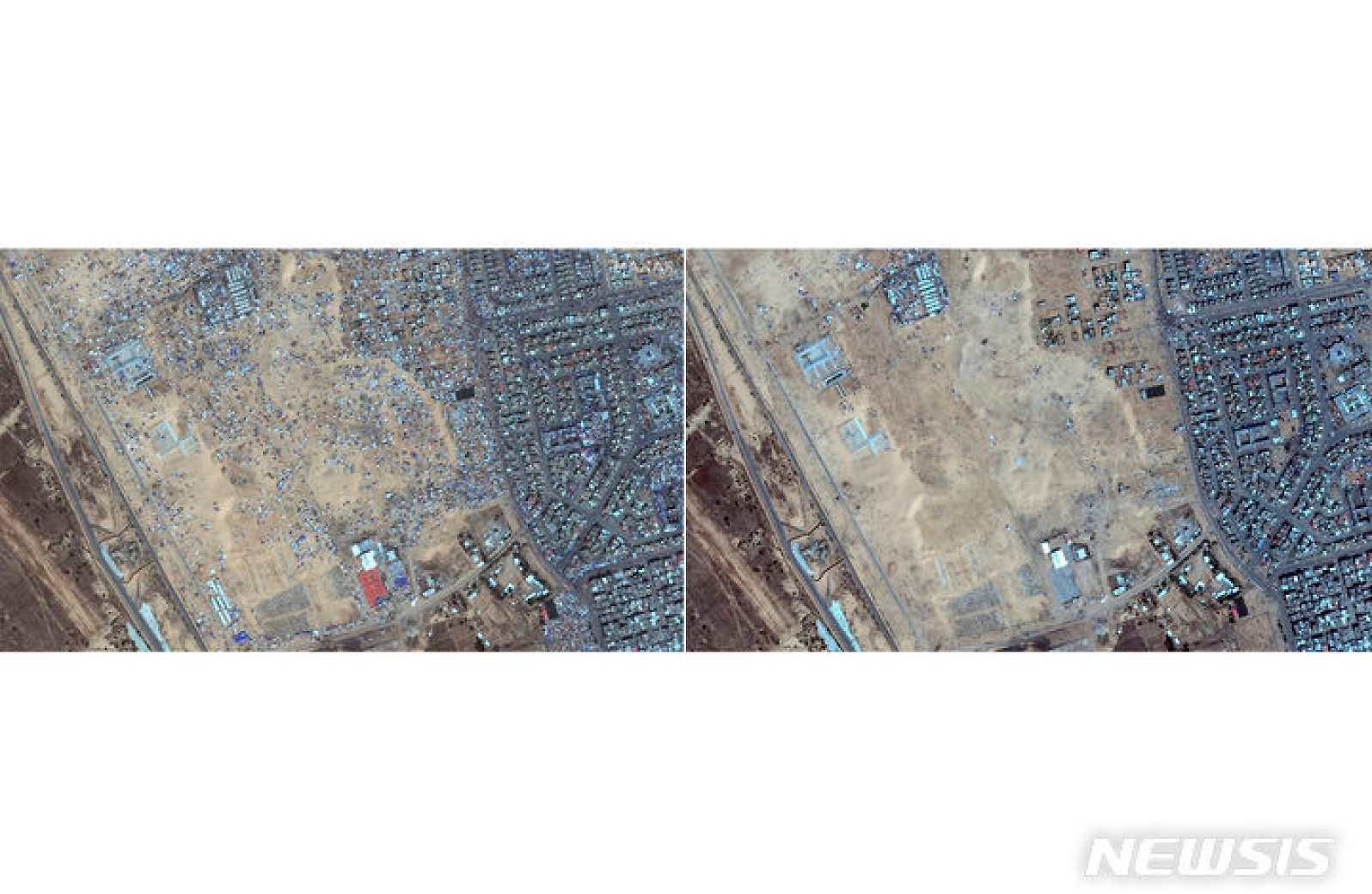 난민 텐트촌 사라진 라파 북서부 일대