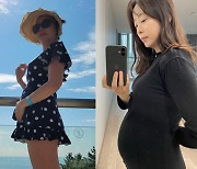 박은영, 임신 8개월 차 근황.."한 달 전 비교샷, 배가 훨씬 커져"