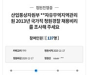 '자유무역지역관리원 채용 비리' 국민청원 등장