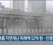 올여름 자연재난 피해액 52억 원..인명 피해 '0'