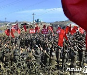 수해 복구 마무리하고 평양 복귀한 북한의 수도당원사단