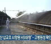 "아산 삽교호 AI항원 H5N9형"..고병원성 확인 중