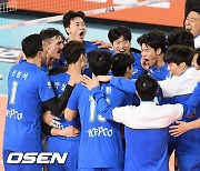 한국전력,'모두 하나가 되어 승리의 기쁨 나눠' [사진]