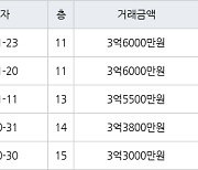 고양 장항동 장항호수마을2단지현대 59㎡ 3억6000만원에 거래