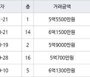 성남 정자동 정자한솔마을주공4차 42㎡ 5억5500만원에 거래