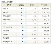 [fnRASSI]장마감, 코스닥 하락 종목(MP한강 -22.6% ↓)