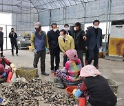 송귀근 고흥군수, 굴 작업장 방문 어업인 격려