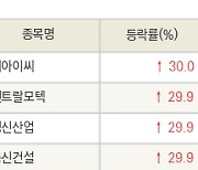 [fnRASSI]오늘의 상한가, 디아이씨 30.0% ↑