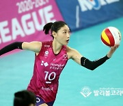 서브 넣는 김연경..서브에이스 2개.