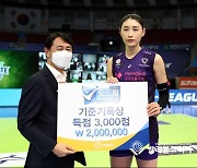 김연경, 프로통산 최소경기로 3,000득점 기록달성.