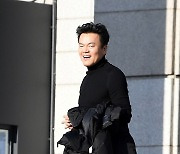 [T포토] 박진영 '2021 첫 아침인사'