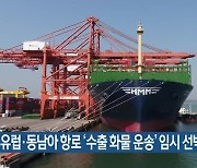 유럽·동남아 항로 '수출 화물 운송' 임시 선박 투입
