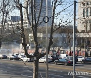 대검찰청 앞 '윤석열 응원' 일부 화환에 화재