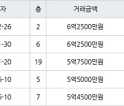 성남 정자동 정자한솔마을주공6차 39㎡ 6억2500만원에 거래