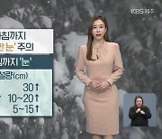 [날씨] 제주 전역 대설특보..내일 아침까지 '매우 강한 눈' 주의