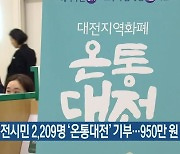 대전시민 2,209명 '온통대전' 기부..950만 원 모금