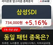 삼성SDI, 전일대비 5.16% 상승.. 최근 주가 상승흐름 유지