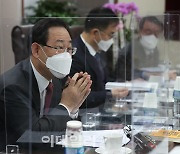[포토]발언하는 주호영 원내대표, '대한노인회 예방'