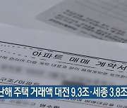 지난해 주택 거래액 대전 9.3조·세종 3.8조 원