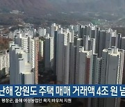 지난해 강원도 주택 매매 거래액 4조 원 넘어