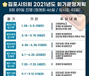 김포시의회, 2021년 정례회 총46일·임시회 43일..회기운영계획 확정