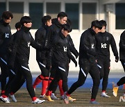 몸푸는 축구 올림픽대표팀