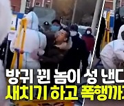 [영상] 막무가내로 경찰에 주먹 날린 중국 '새치기 부자' 징역형