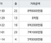 수원 망포동 영통아이파크캐슬1단지 75㎡ 8억6000만원에 거래