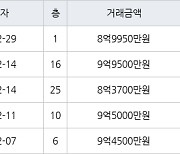 성남 서현동 서현효자촌그린타운 70㎡ 8억9950만원에 거래