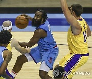 '마음 떠난' 하든..NBA 휴스턴, 레이커스에 두 경기 연속 대패