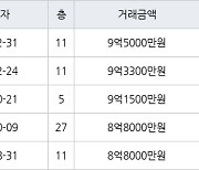 수원 망포동 영통아이파크캐슬1단지 84㎡ 9억5000만원에 거래