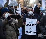 ITALY PROTEST PANDEMIC CORONAVIRUS COVID19