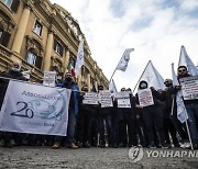 ITALY PROTEST PANDEMIC CORONAVIRUS COVID19