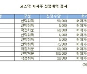 [표]링크제니시스 등 코스닥 자사주 신청내역(15일)