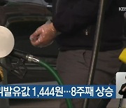 주유소 휘발유값 1,444원..8주째 상승