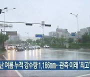 전북 지난 여름 누적 강수량 1,166mm..관측 이래 '최고'