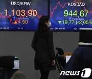 코스피·코스닥 2%대 하락 마감..원달러환율은 상승
