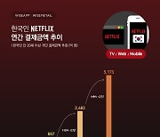 "작년 넷플릭스 연간 결제액 5173억원, 1년새 108% 증가"